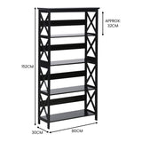 Bookcases & Shelves: Sarantino Daphne 5-tier Cross Panel Bookshelf