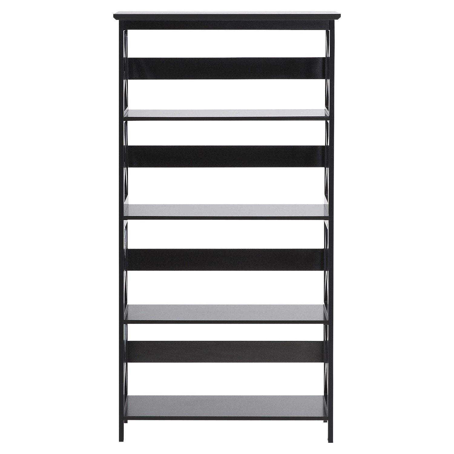 Bookcases & Shelves: Sarantino Daphne 5-tier Cross Panel Bookshelf