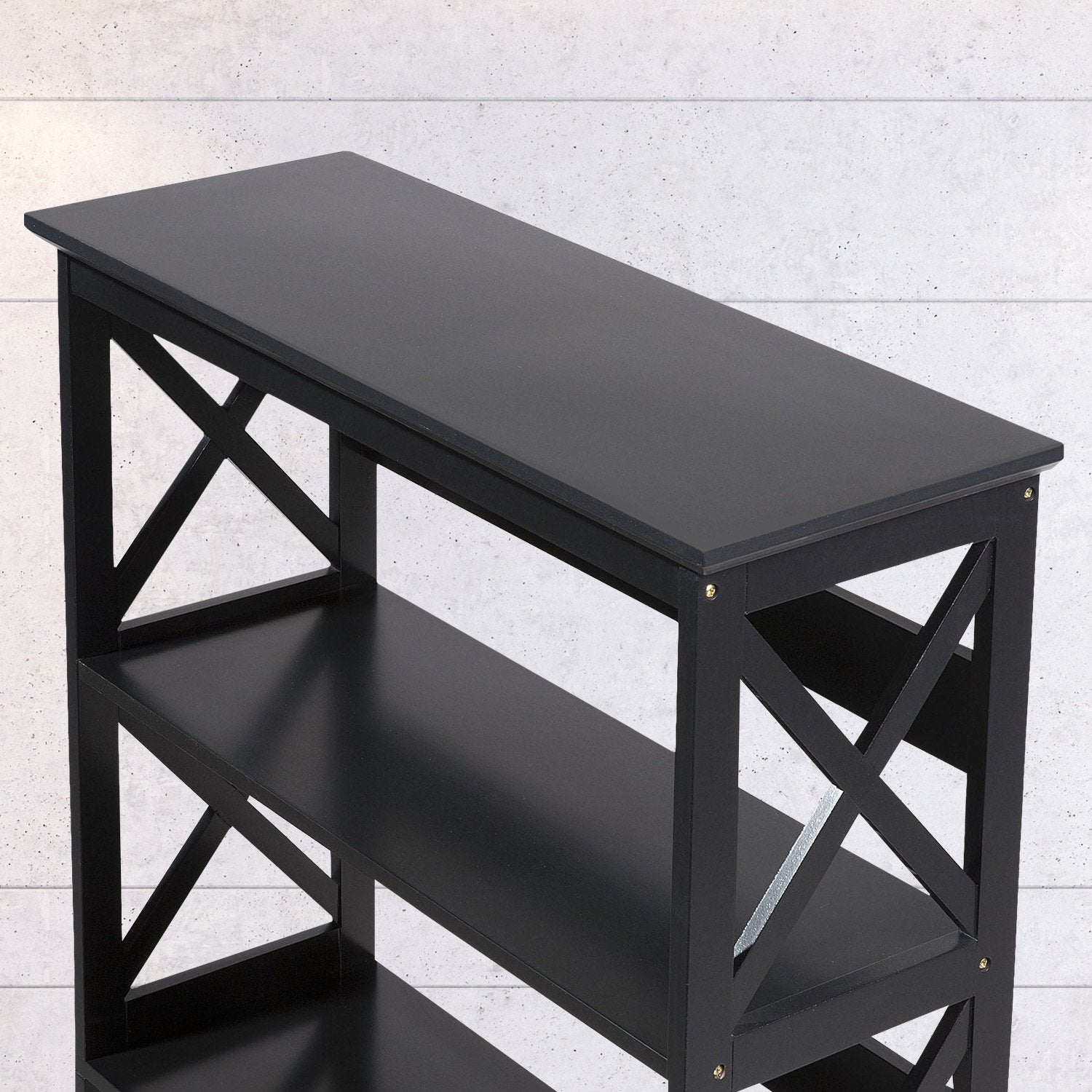 Bookcases & Shelves: Sarantino Daphne 5-tier Cross Panel Bookshelf
