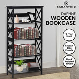 Bookcases & Shelves: Sarantino Daphne 5-tier Cross Panel Bookshelf
