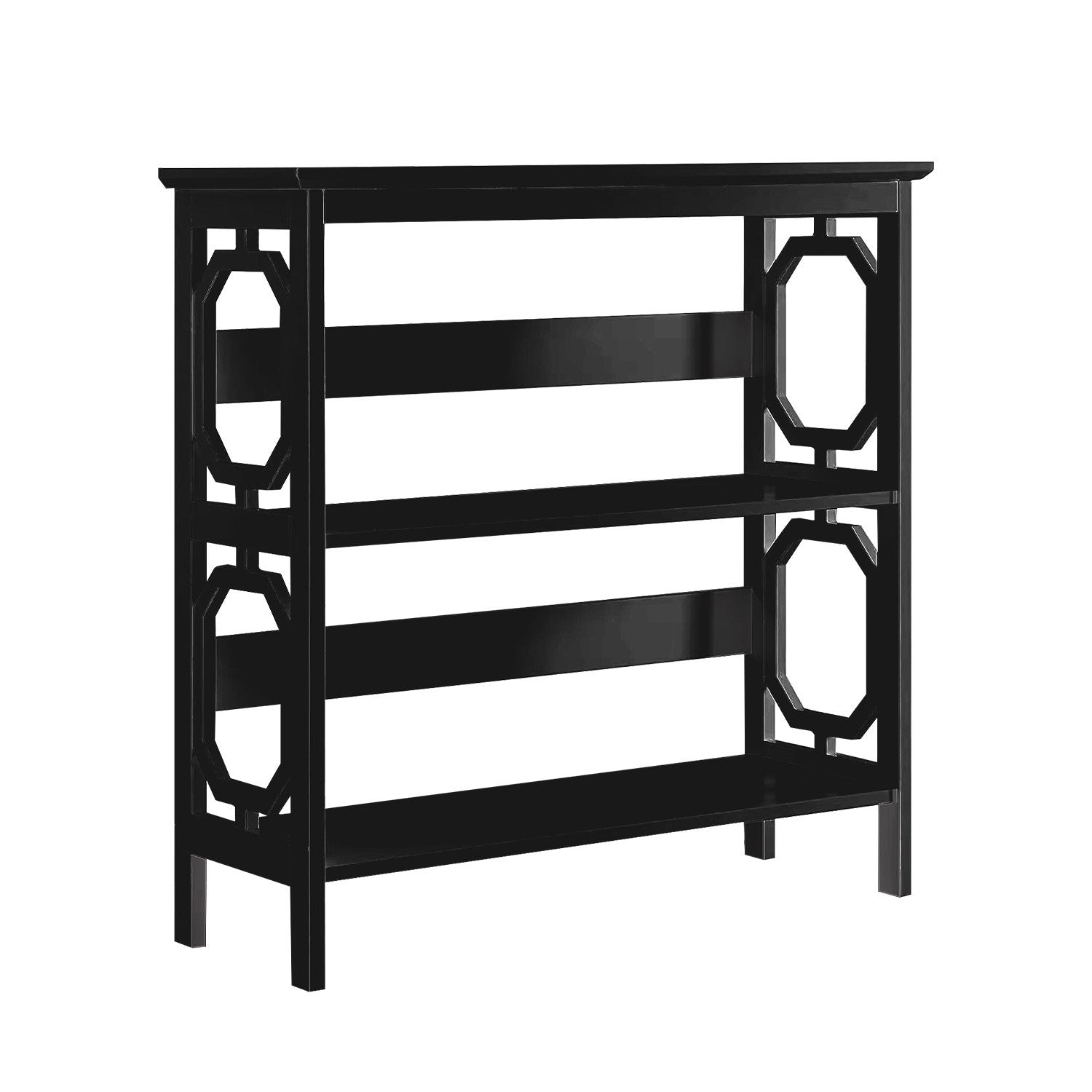Bookcases & Shelves: Sarantino Laurel 3-Tier Bookshelf Display Rack in Black