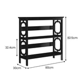 Bookcases & Shelves: Sarantino Laurel 3-Tier Bookshelf Display Rack in Black