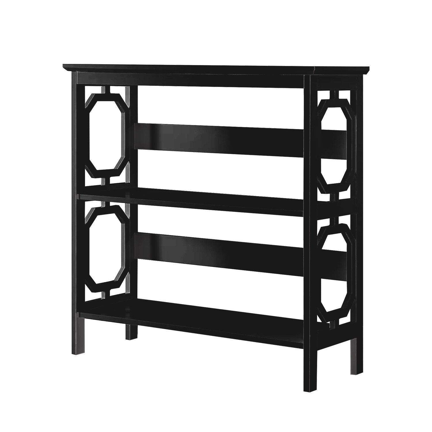 Bookcases & Shelves: Sarantino Laurel 3-Tier Bookshelf Display Rack in Black