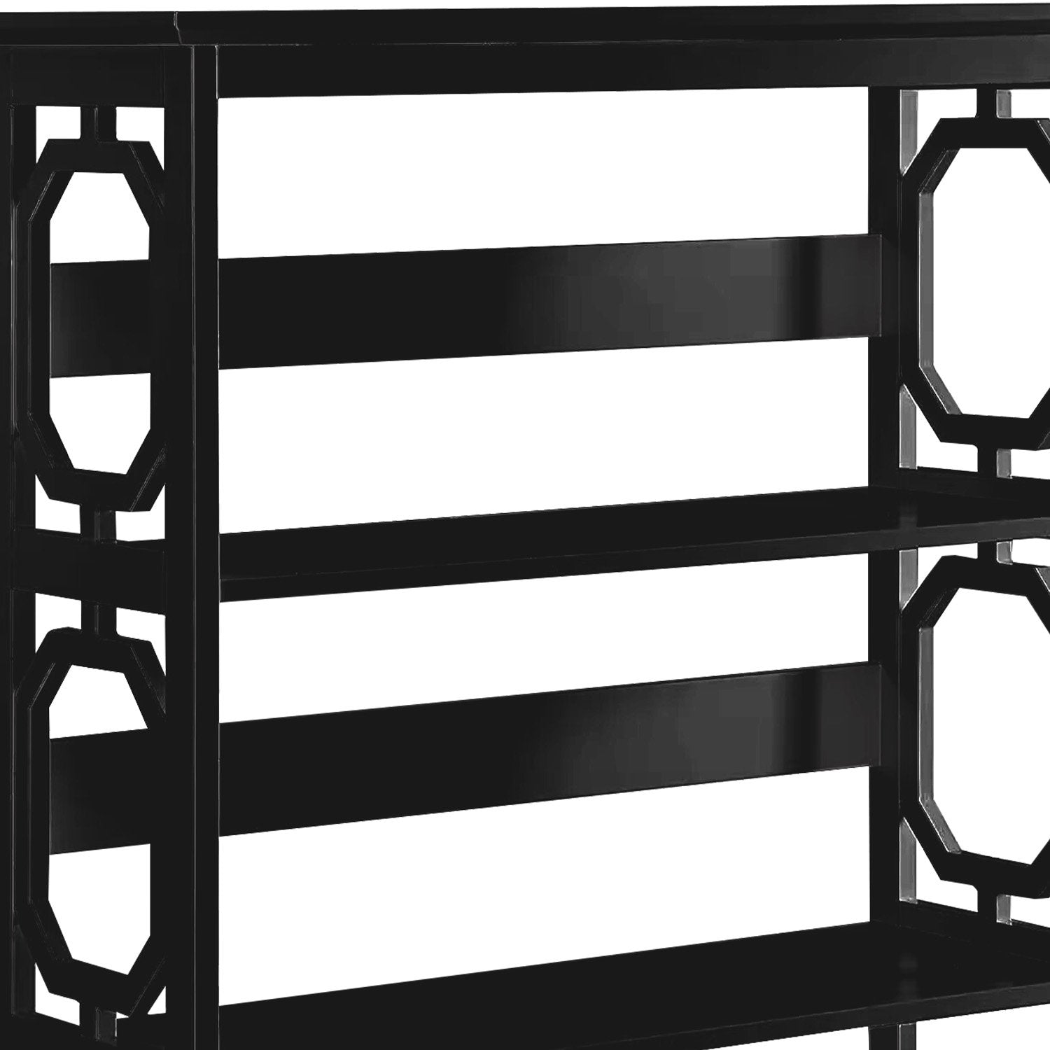 Bookcases & Shelves: Sarantino Laurel 3-Tier Bookshelf Display Rack in Black
