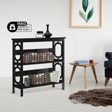 Bookcases & Shelves: Sarantino Laurel 3-Tier Bookshelf Display Rack in Black