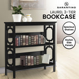 Bookcases & Shelves: Sarantino Laurel 3-Tier Bookshelf Display Rack in Black