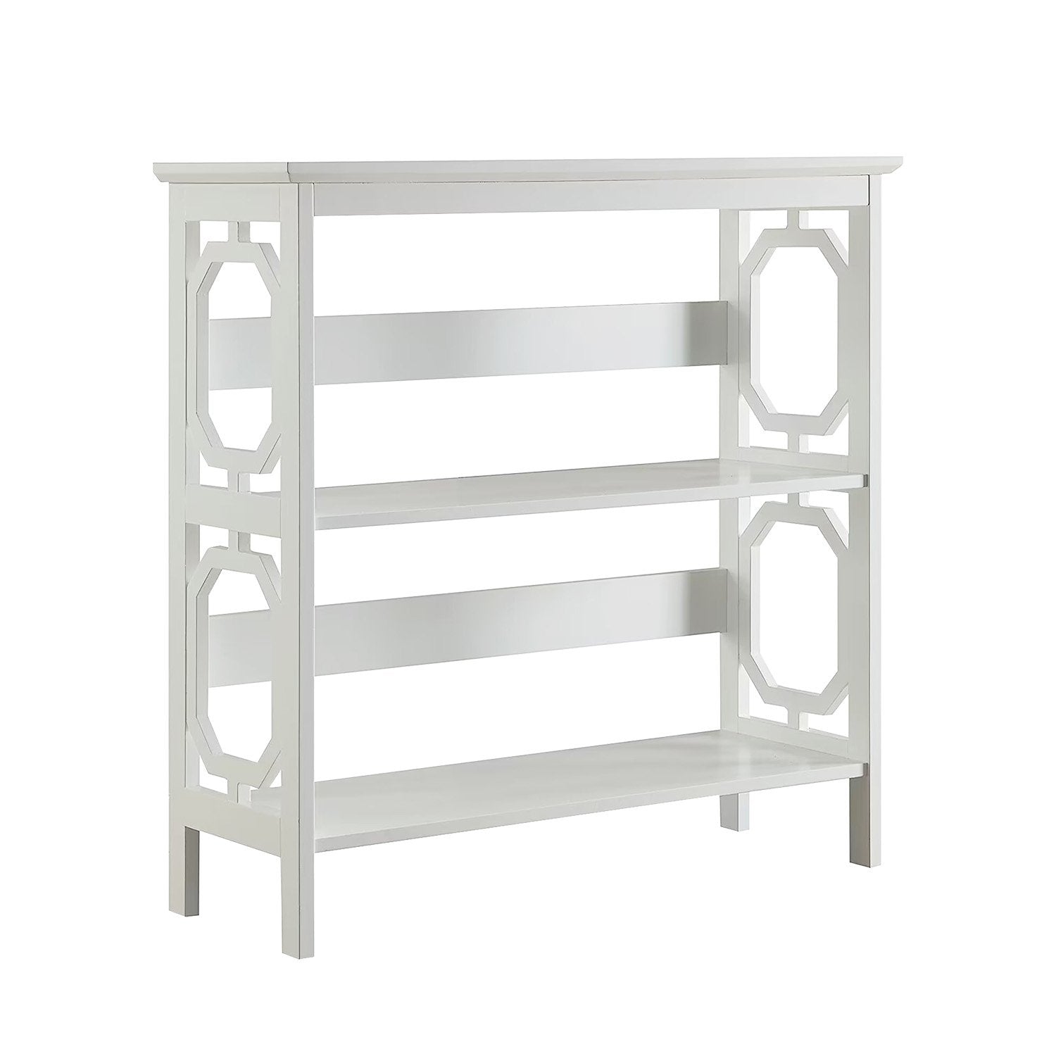 Bookcases & Shelves: Sarantino Laurel 3-Tier Bookshelf Display Rack in White