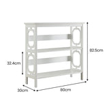 Bookcases & Shelves: Sarantino Laurel 3-Tier Bookshelf Display Rack in White
