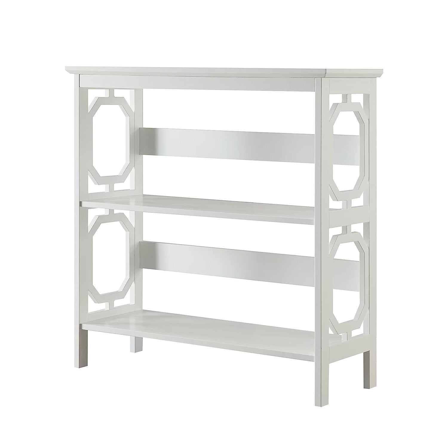 Bookcases & Shelves: Sarantino Laurel 3-Tier Bookshelf Display Rack in White