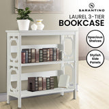 Bookcases & Shelves: Sarantino Laurel 3-Tier Bookshelf Display Rack in White