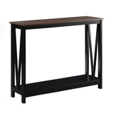 Side Tables: Sarantino Cielo 2-Tier Console Table Dark Walnut