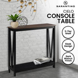 Side Tables: Sarantino Cielo 2-Tier Console Table Dark Walnut