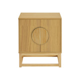 Arm Chairs & Recliners: Sarantino Luca Bedside Table Split Door Night Stand - Natural