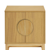 Arm Chairs & Recliners: Sarantino Luca Bedside Table Split Door Night Stand - Natural