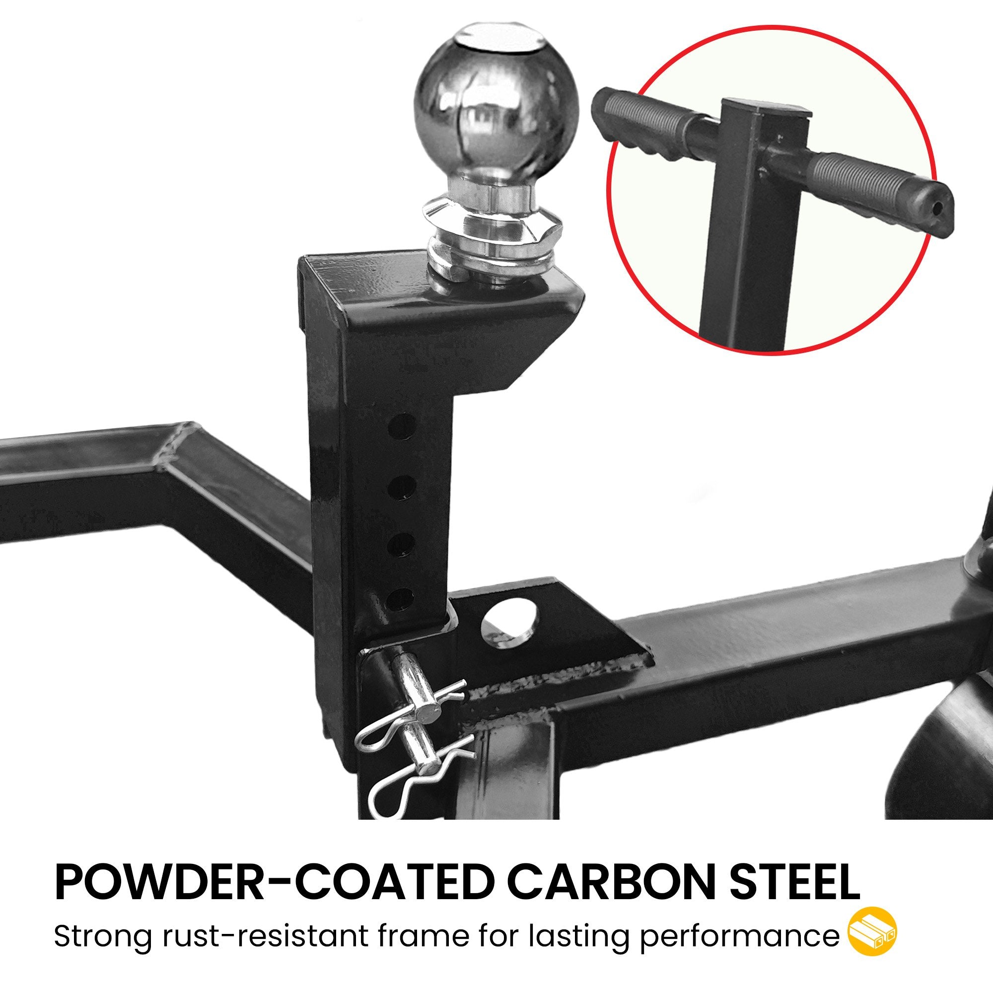 Caravan Accessories: Kartrite Trailer Dolly Adjustable 2in Hitch Ball 1500kg Tongue Weight Capacity w/8in Swivel Wheels Steel Trailer Mover