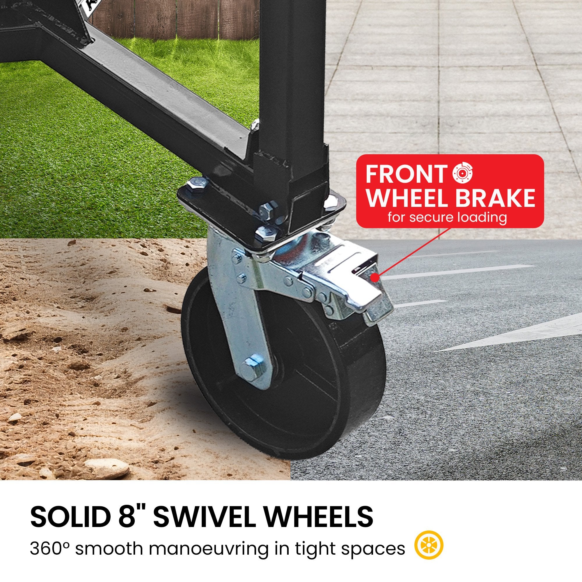 Caravan Accessories: Kartrite Trailer Dolly Adjustable 2in Hitch Ball 1500kg Tongue Weight Capacity w/8in Swivel Wheels Steel Trailer Mover