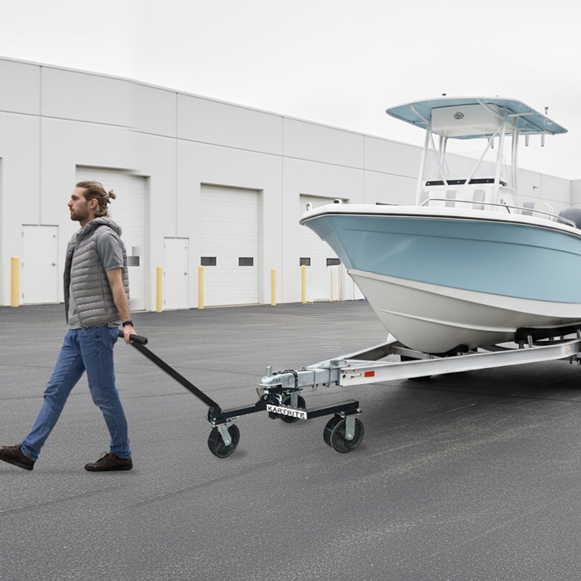 Caravan Accessories: Kartrite Trailer Dolly Adjustable 2in Hitch Ball 1500kg Tongue Weight Capacity w/8in Swivel Wheels Steel Trailer Mover