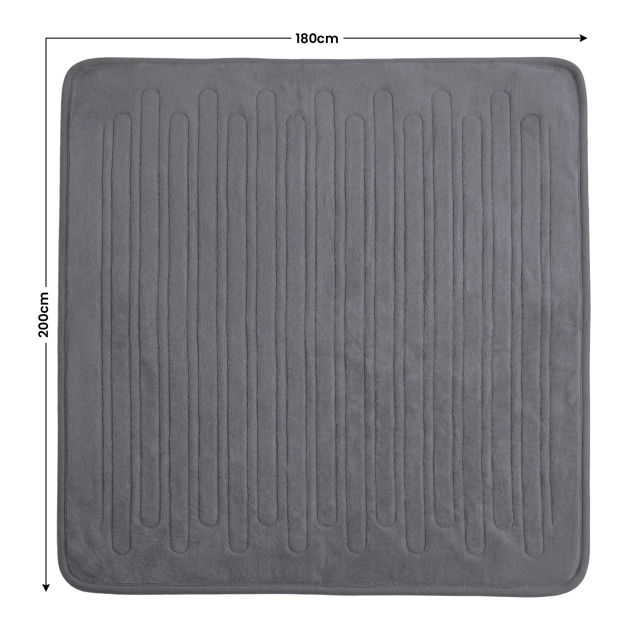 Laura Hill XL Electric Heated Blanket Throw Soft Coral Fleece with 10 Heat Settings - Grey