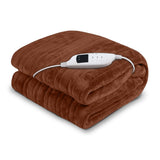 Blankets & Throws: Laura Hill Heated Electric Blanket Throw Rug Coral Warm Fleece Brown