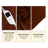 Blankets & Throws: Laura Hill Heated Electric Blanket Throw Rug Coral Warm Fleece Brown