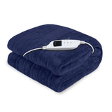 Blankets & Throws: Laura Hill Heated Electric Blanket Coral Warm Fleece Winter Blue