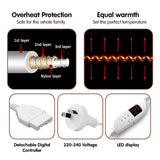 Blankets & Throws: Laura Hill Heated Electric Blanket Throw Rug Coral Warm Fleece Grey