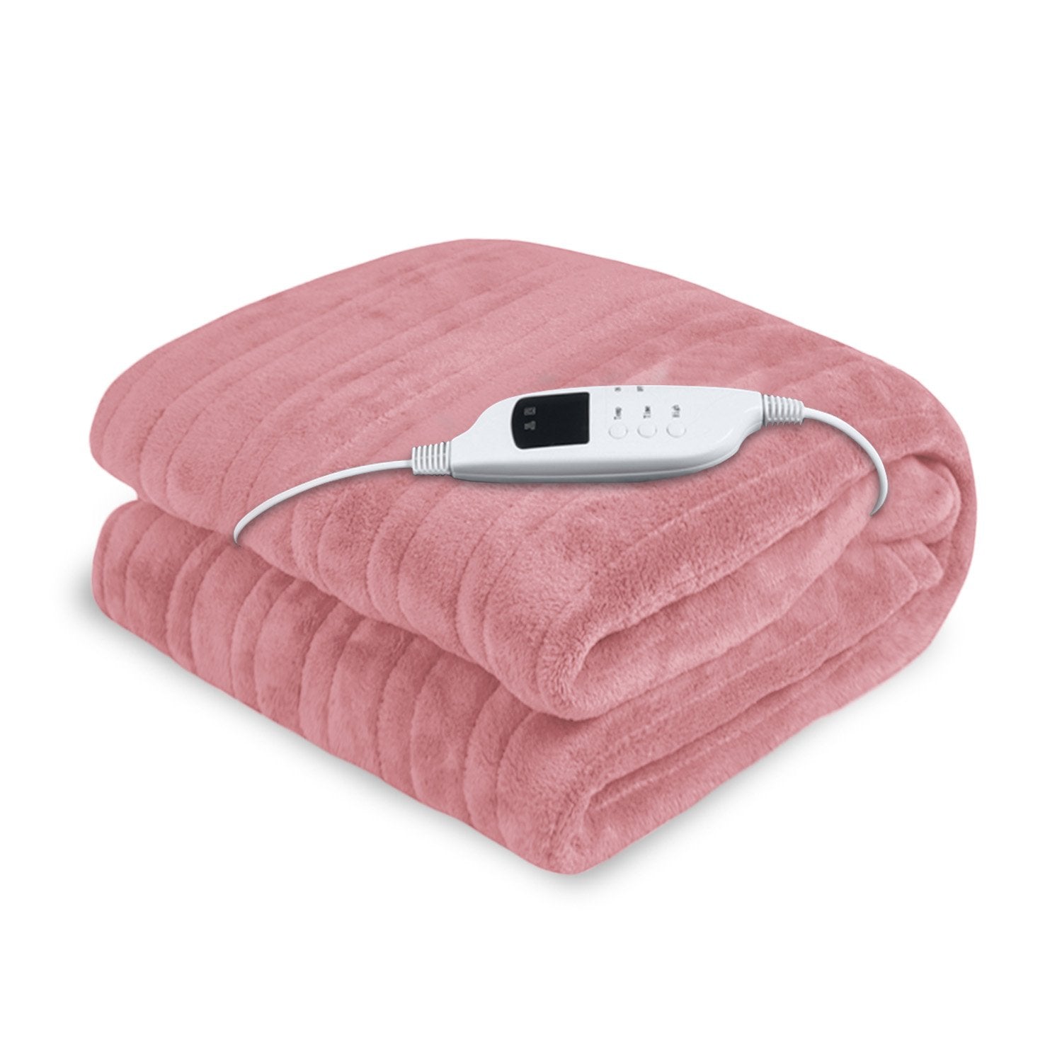 Blankets & Throws: Laura Hill Heated Electric Blanket Throw Rug Coral Warm Fleece Pink