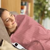 Blankets & Throws: Laura Hill Heated Electric Blanket Throw Rug Coral Warm Fleece Pink