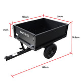 Spreaders & Wheelbarrows: Kartrite Heavy Duty Dump Cart 270kg Capacity Pneumatic Tyres Quick Release Pedal Removable Tailgate Trailer for Garden