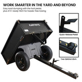 Spreaders & Wheelbarrows: Kartrite Heavy Duty Dump Cart 270kg Capacity Pneumatic Tyres Quick Release Pedal Removable Tailgate Trailer for Garden