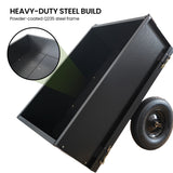 Spreaders & Wheelbarrows: Kartrite Heavy Duty Dump Cart 270kg Capacity Pneumatic Tyres Quick Release Pedal Removable Tailgate Trailer for Garden