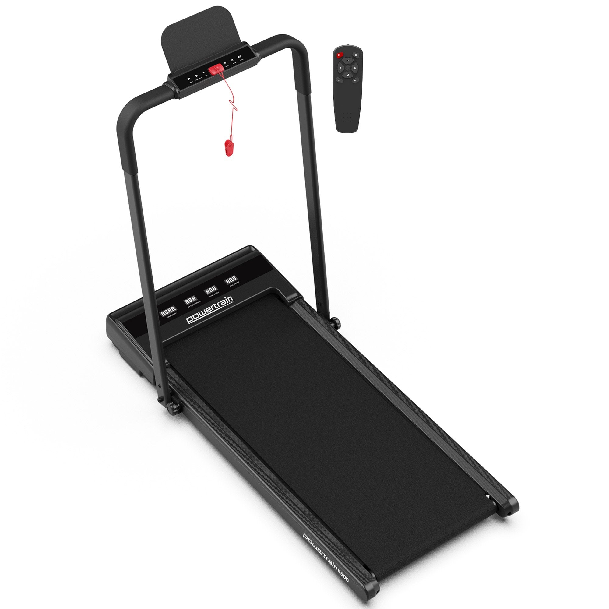 Treadmills: Powertrain K500 Walking Pad Treadmill 2 in 1 Foldable Walking & Running Machine w/2.5HP Motor Dual LED Displays 2 Level