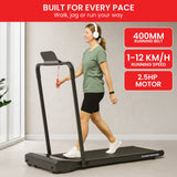 Treadmills: Powertrain K500 Walking Pad Treadmill 2 in 1 Foldable Walking & Running Machine w/2.5HP Motor Dual LED Displays 2 Level