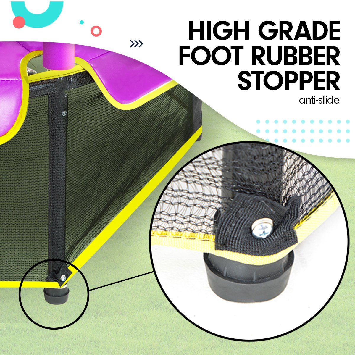 Trampolines & Accessories: Kahuna 4.5ft Trampoline Round Free Safety Net Spring Pad Cover Mat Outdoor Blue Purple
