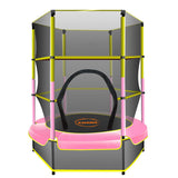Trampolines & Accessories: Kahuna 4.5ft Trampoline Round Free Safety Net Spring Pad Cover Mat Yellow Pink