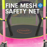 Trampolines & Accessories: Kahuna 4.5ft Trampoline Round Free Safety Net Spring Pad Cover Mat Yellow Pink