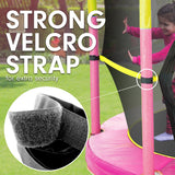 Trampolines & Accessories: Kahuna 4.5ft Trampoline Round Free Safety Net Spring Pad Cover Mat Yellow Pink
