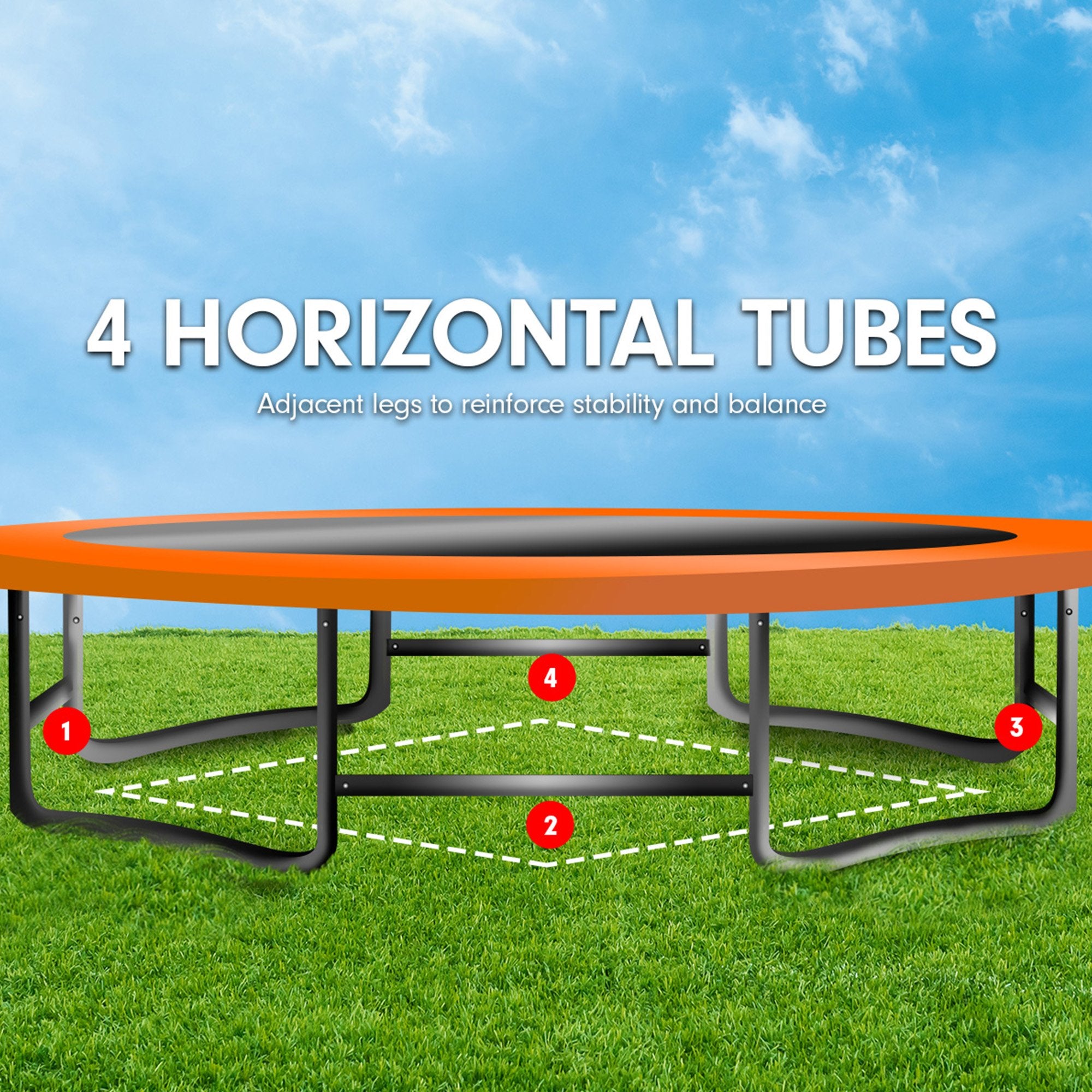Trampolines & Accessories: Kahuna 6 ft x 9 ft Rectangular Outdoor Trampoline - Orange