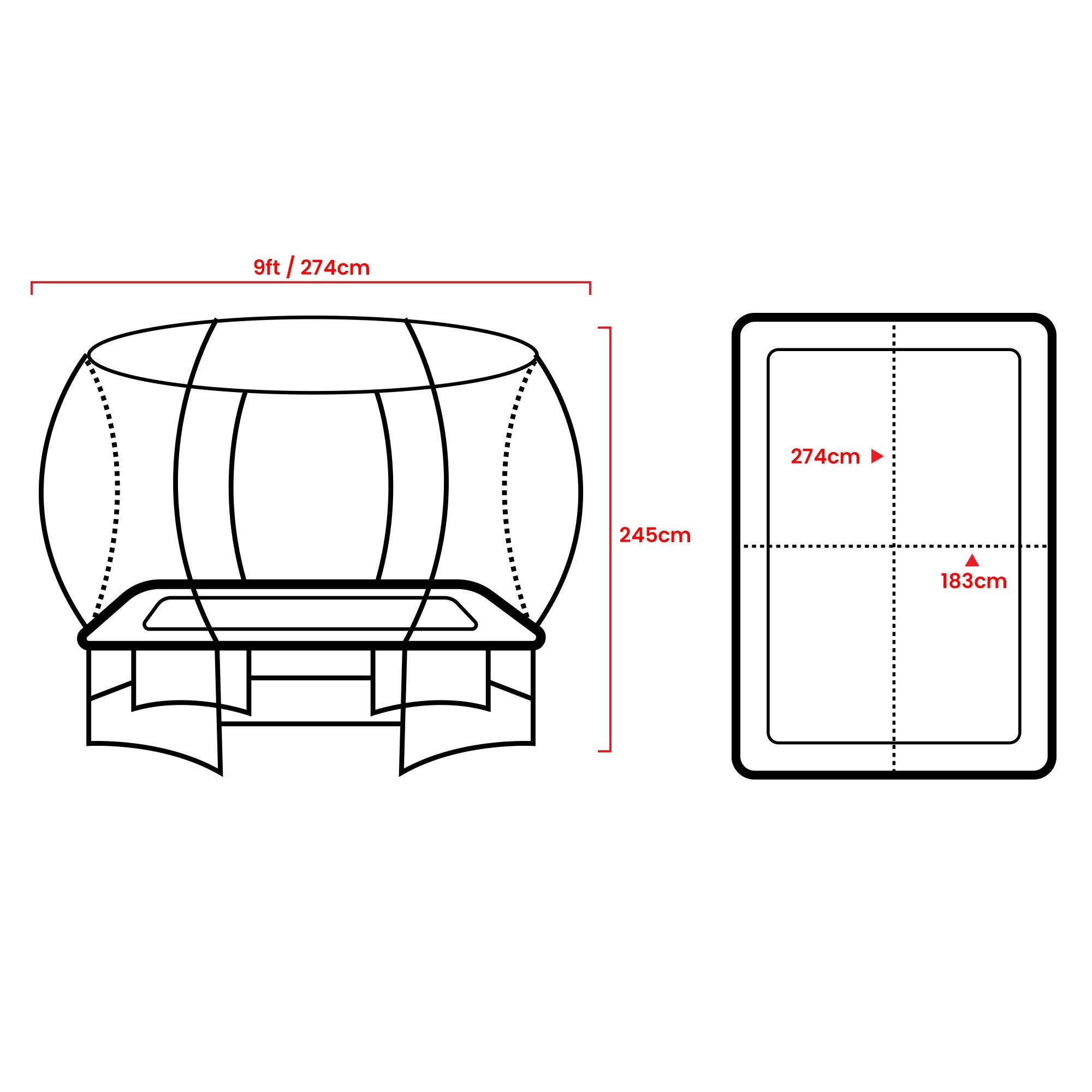 Trampolines & Accessories: Kahuna 6 Ft X 9 Ft Rectangular Outdoor Trampoline With Basketball Set - Orange