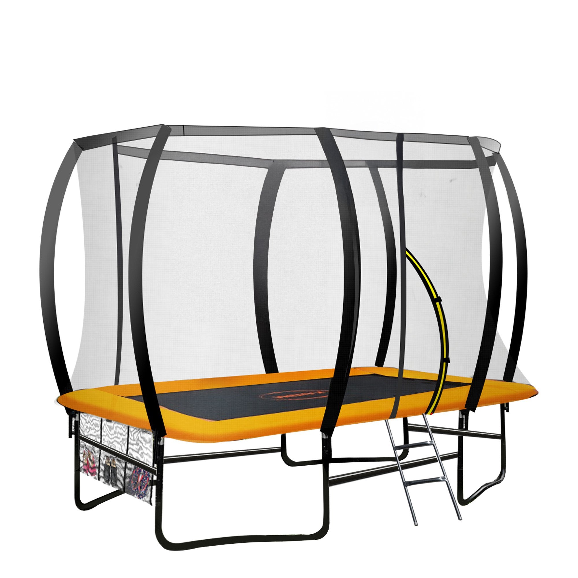 Trampolines & Accessories: Kahuna 6 Ft X 9 Ft Rectangular Outdoor Trampoline With Basketball Set - Orange