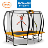 Trampolines & Accessories: Kahuna 6 Ft X 9 Ft Rectangular Outdoor Trampoline With LED Basketball Set Orange