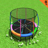 Trampolines & Accessories: Kahuna 8ft Outdoor Rainbow Trampoline For Kids And Children Suited For Fitness Exercise Gymnastics With Safety Enclosure