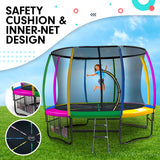 Trampolines & Accessories: Kahuna 8ft Outdoor Rainbow Trampoline For Kids And Children Suited For Fitness Exercise Gymnastics With Safety Enclosure