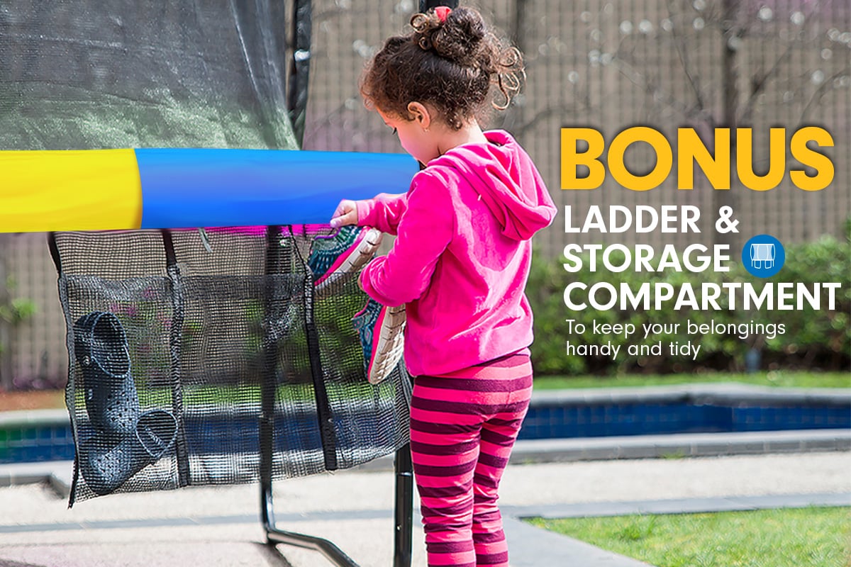 Trampolines & Accessories: Kahuna 10ft Outdoor Trampoline Kids Children With Safety Enclosure Pad Mat Ladder - Rainbow