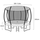 Trampolines & Accessories: Kahuna 10ft Outdoor Trampoline Kids Children With Safety Enclosure Pad Mat Ladder Basketball Hoop Set - Rainbow