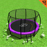 Trampolines & Accessories: Kahuna 12ft Trampoline Free Ladder Spring Mat Net Safety Pad Cover Round Enclosure - Purple