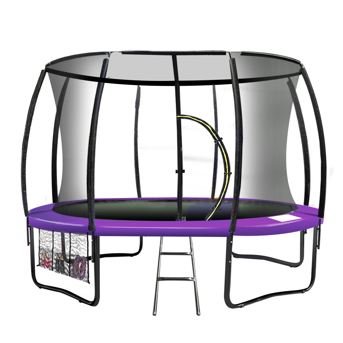 Trampolines & Accessories: Kahuna 12ft Trampoline Free Ladder Spring Mat Net Safety Pad Cover Round Enclosure - Purple