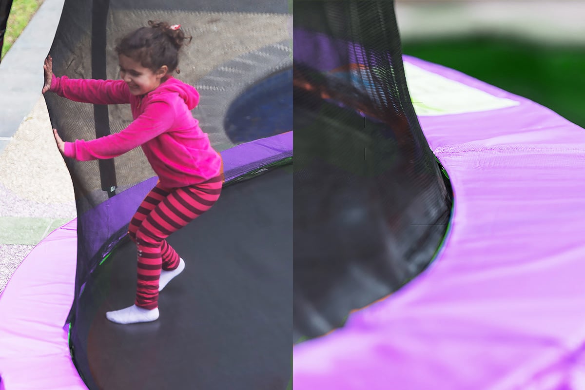Trampolines & Accessories: Kahuna 12ft Trampoline Free Ladder Spring Mat Net Safety Pad Cover Round Enclosure - Purple