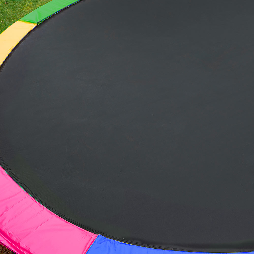 Trampolines & Accessories: Kahuna 12ft Trampoline Free Ladder Spring Mat Net Safety Pad Cover Round Enclosure - Rainbow