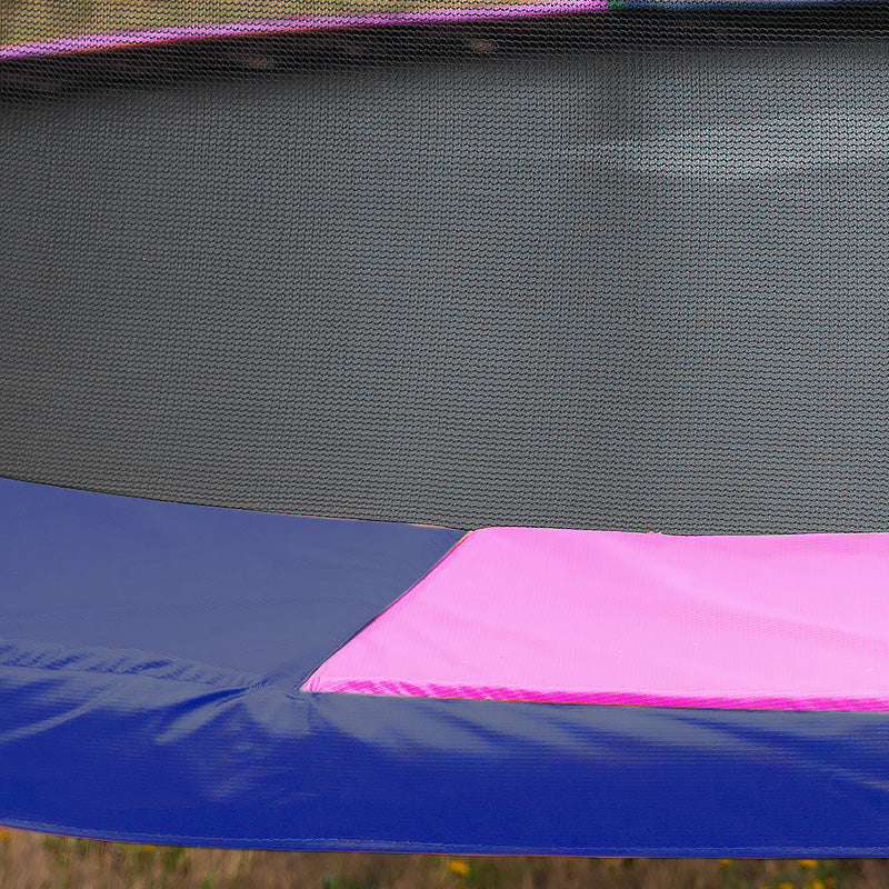 Trampolines & Accessories: Kahuna 14ft Trampoline Free Ladder Spring Mat Net Safety Pad Cover Round Enclosure - Rainbow